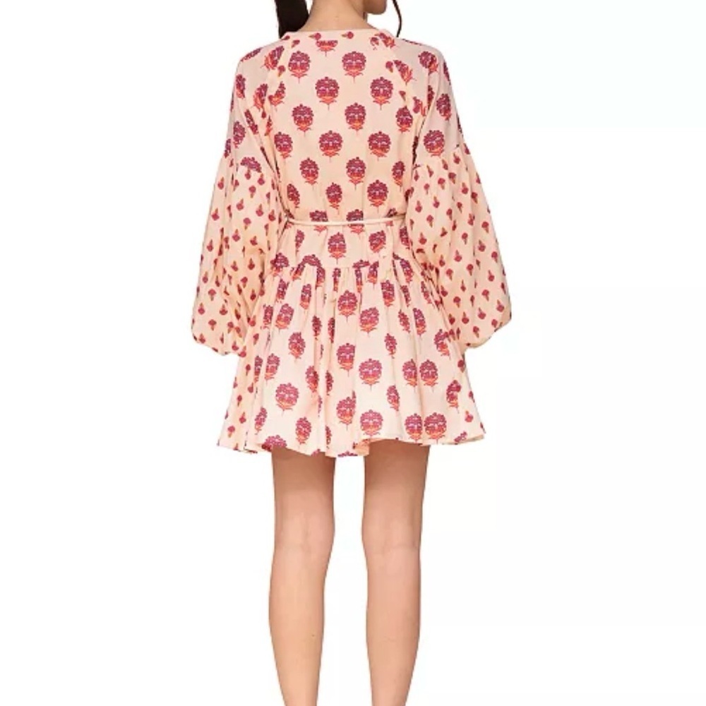 Avec Les Filles, Boho Mini Dress with Balloon Sleeves, Size 10 NWT - Picture 3 of 8